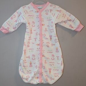 🌷Itty Bitty Baby Girls White Pink Sleep Sack Cotton Bunting Bag Canada Made 0-3